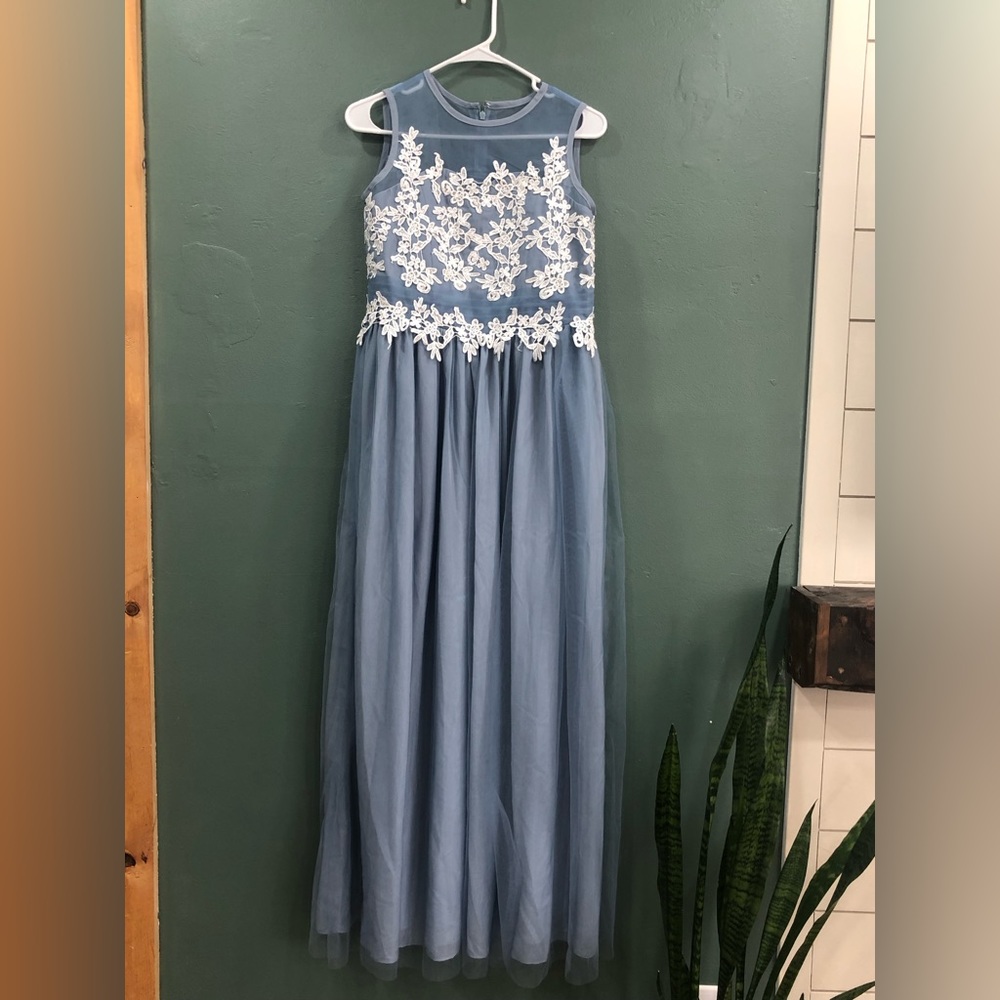 JJs House Bridesmaids Dresses Steel Blue Color Teen Size J16